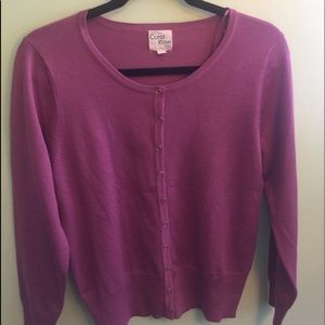 Dark pinkish cardigan sweater